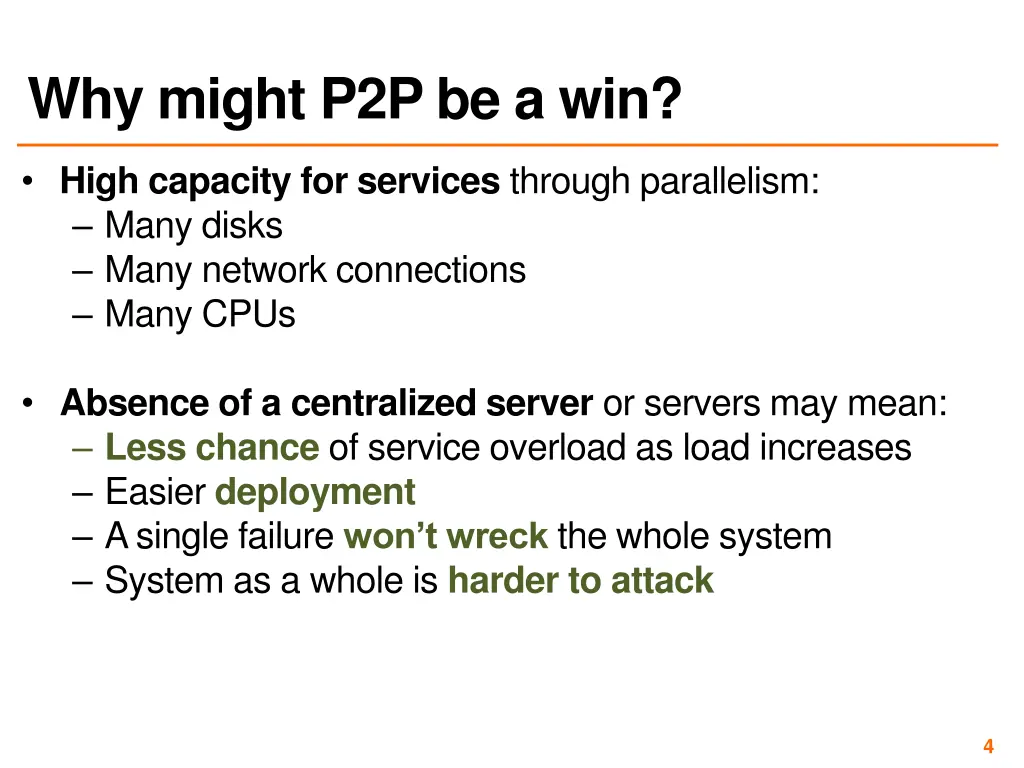 why might p2p be a win