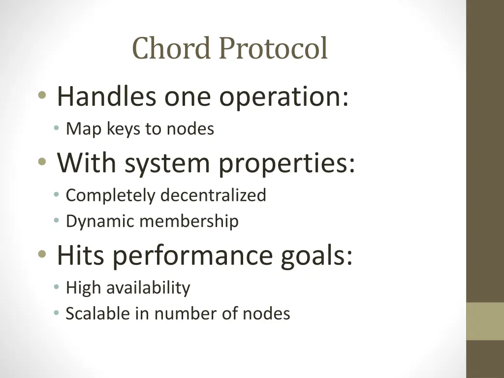 chord protocol handles one operation map keys