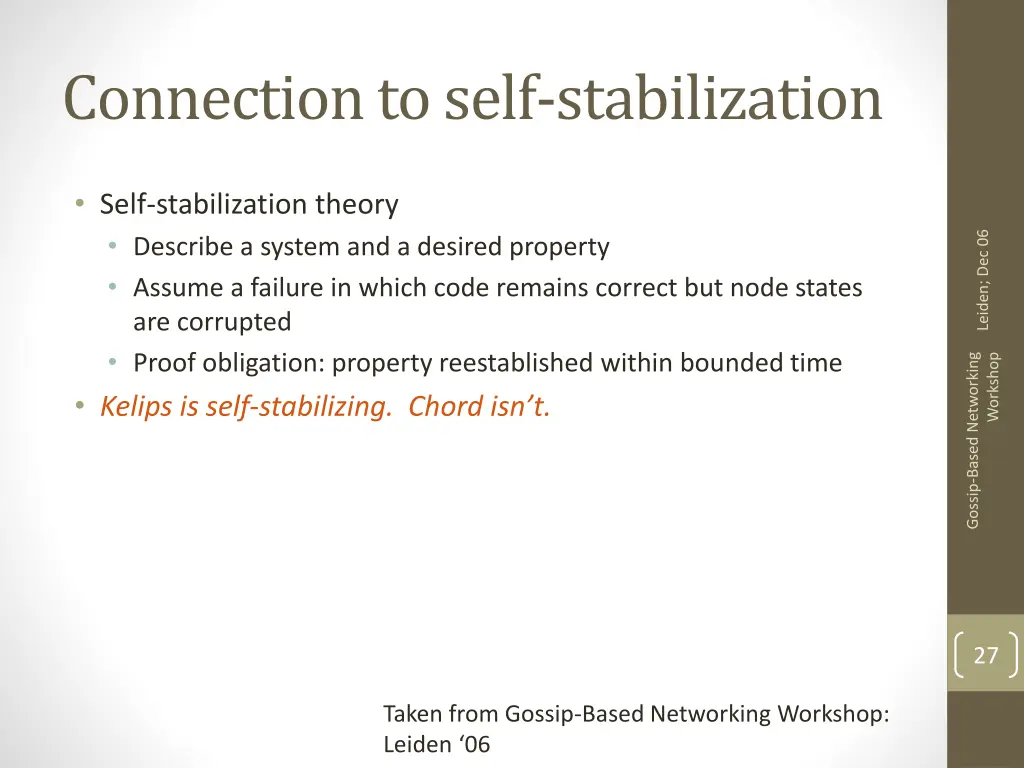 connection to self stabilization