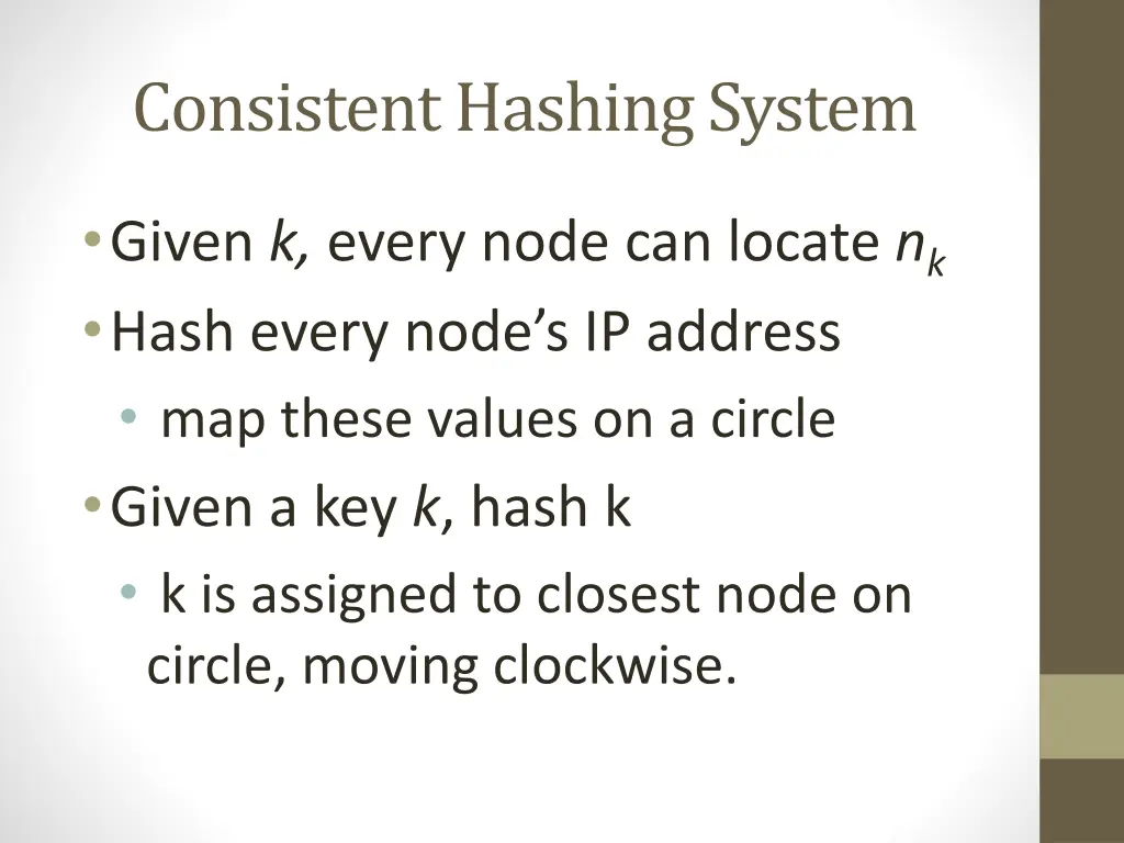 consistent hashing system