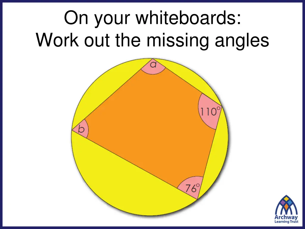 on your whiteboards work out the missing angles 2