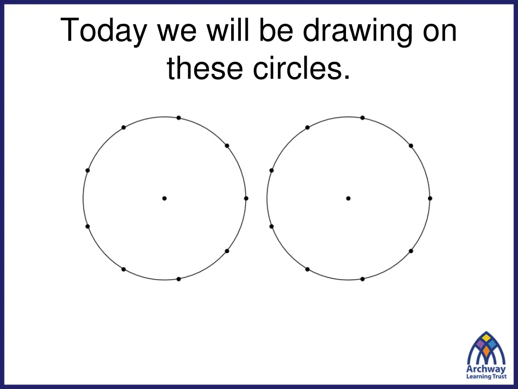 today we will be drawing on these circles