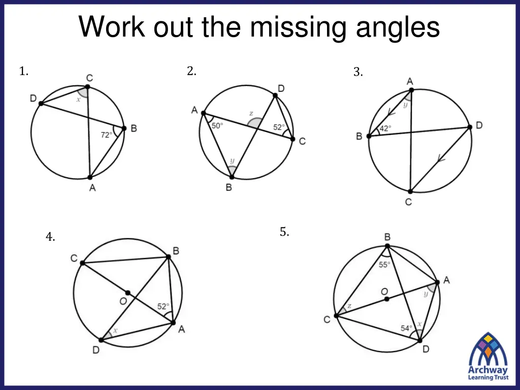 work out the missing angles