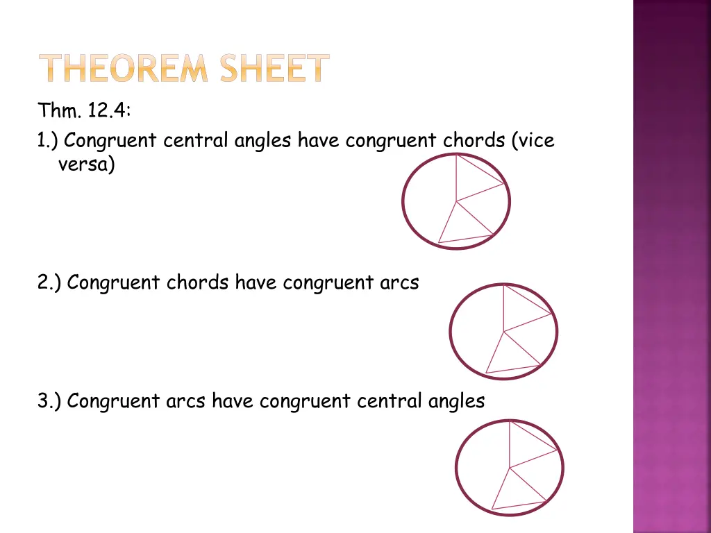 theorem sheet thm 12 4 1 congruent central angles