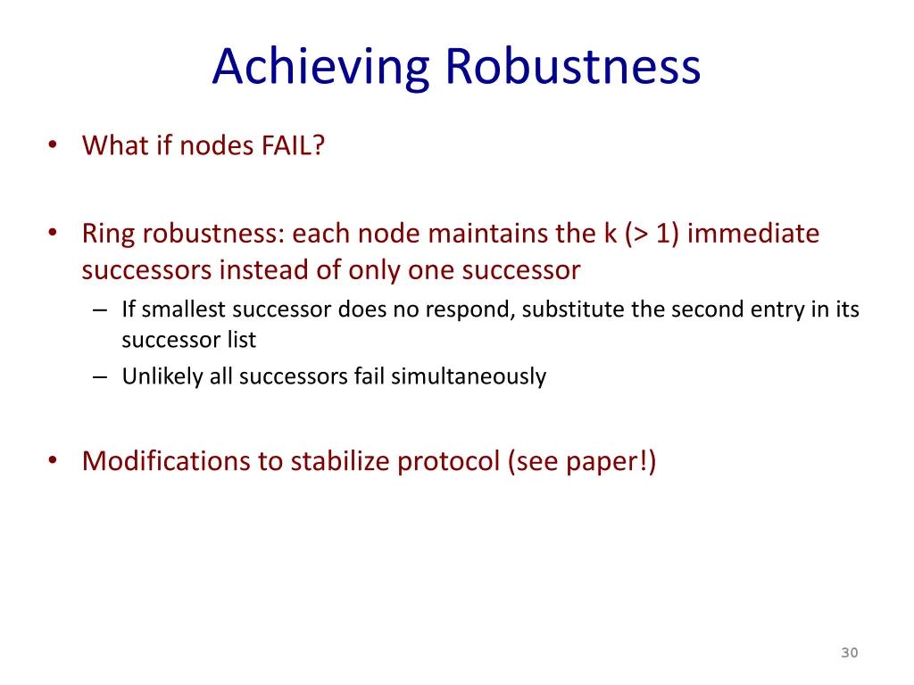 achieving robustness