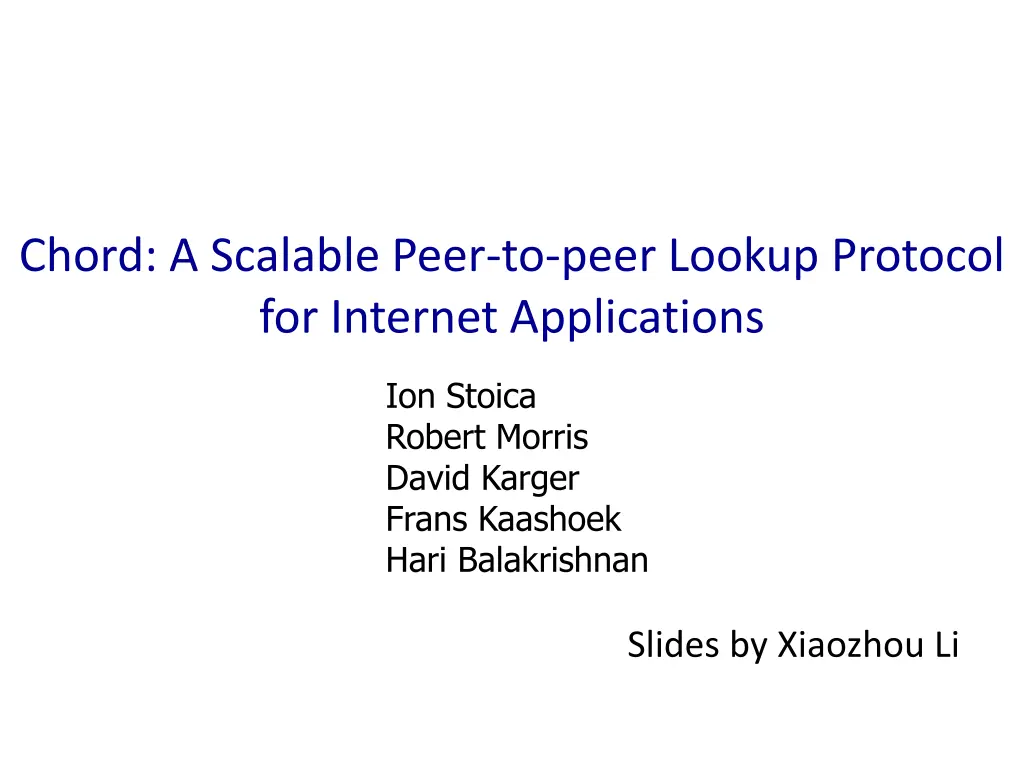 chord a scalable peer to peer lookup protocol