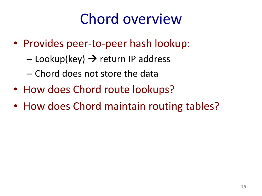 chord overview