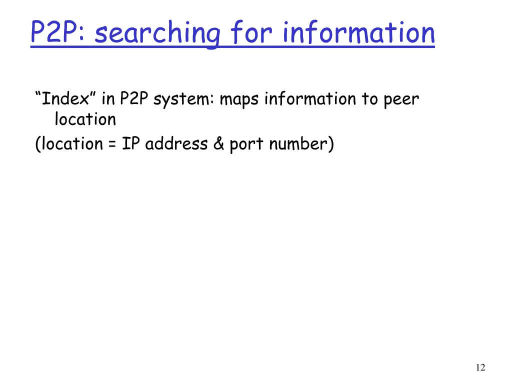 p2p searching for information