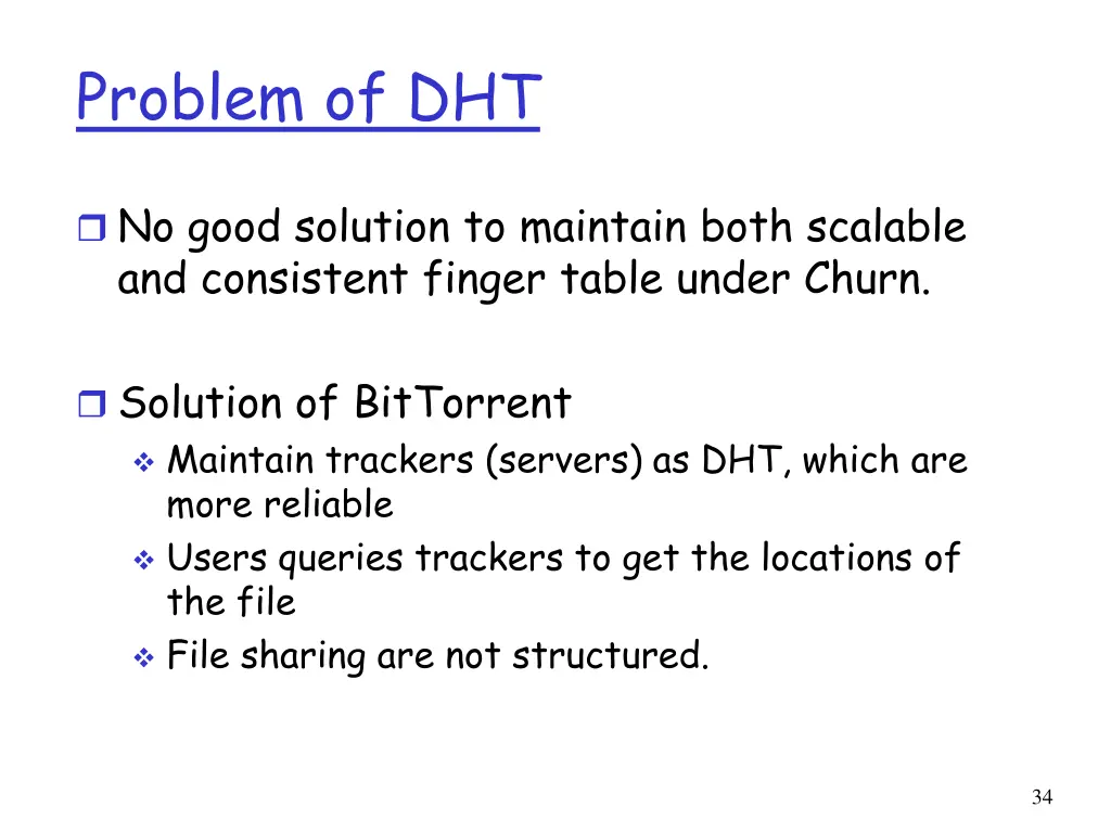 problem of dht