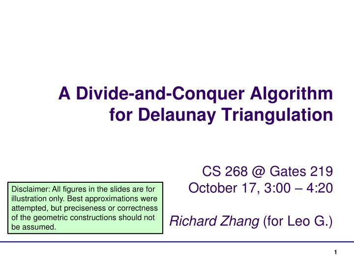 a divide and conquer algorithm for delaunay