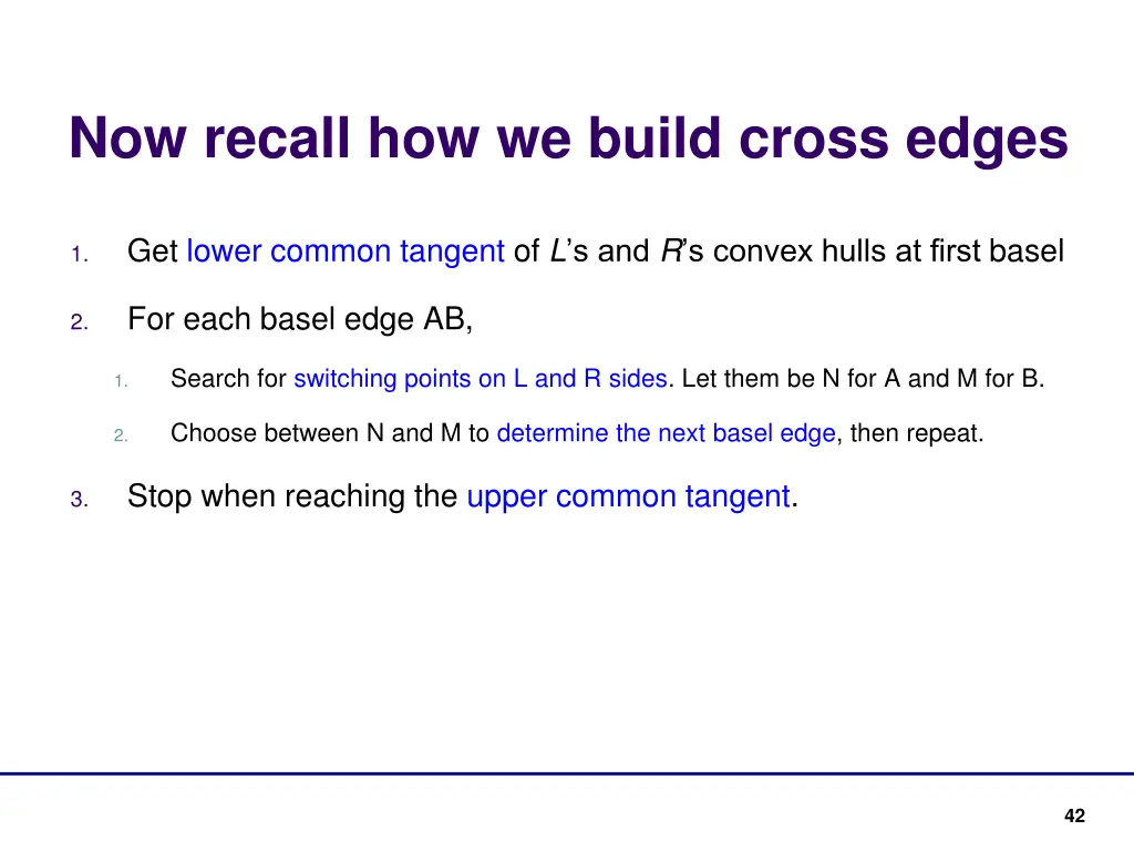 now recall how we build cross edges