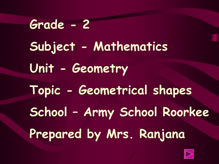 grade 2 subject mathematics unit geometry topic