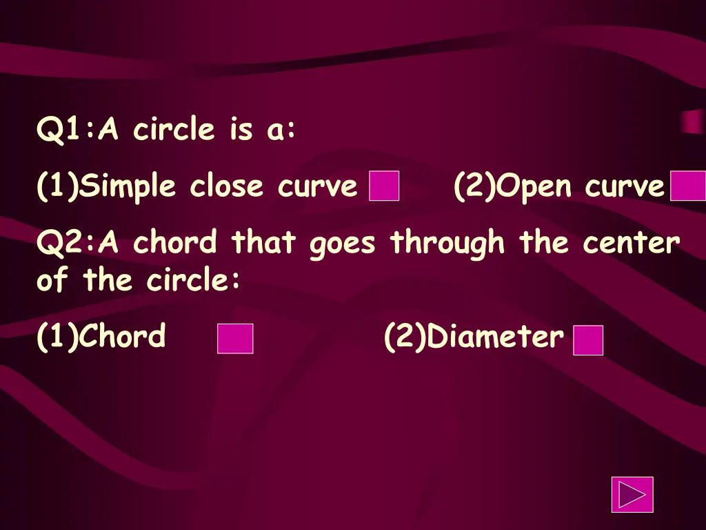 q1 a circle is a 1 simple close curve 2 open