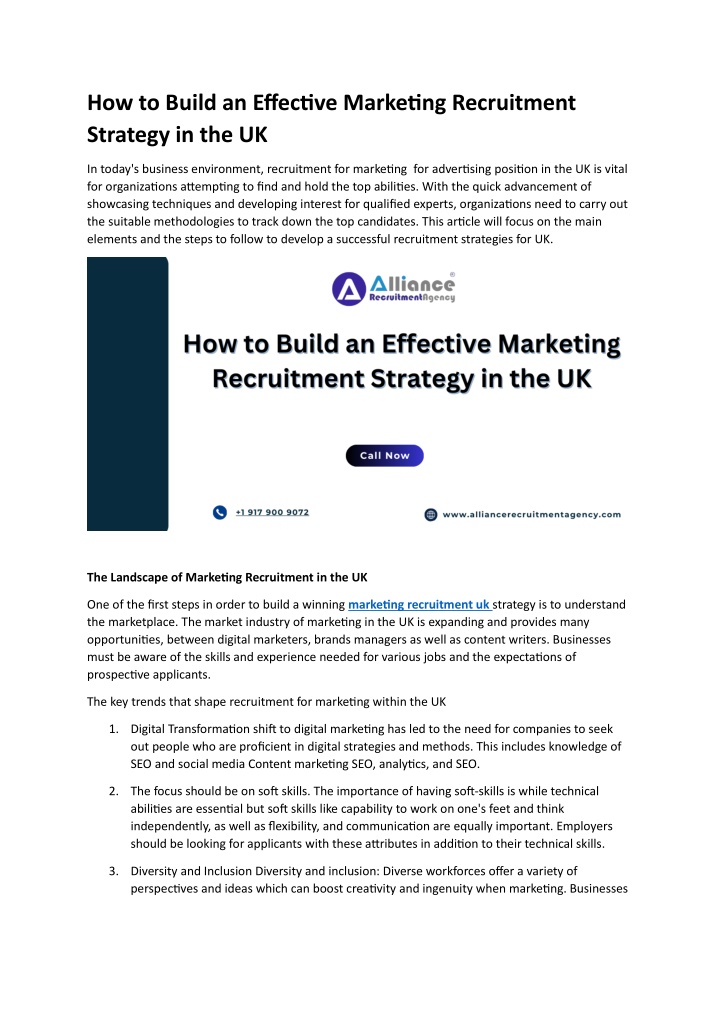 how to build an effective marketing recruitment