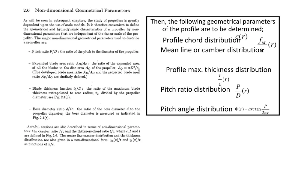 then the following geometrical parameters