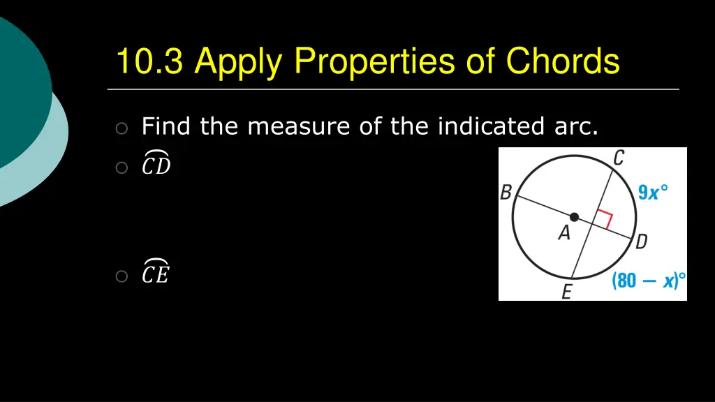 10 3 apply properties of chords 3