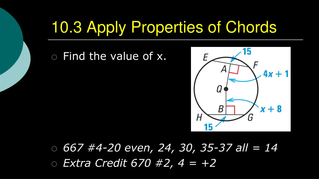 10 3 apply properties of chords 5