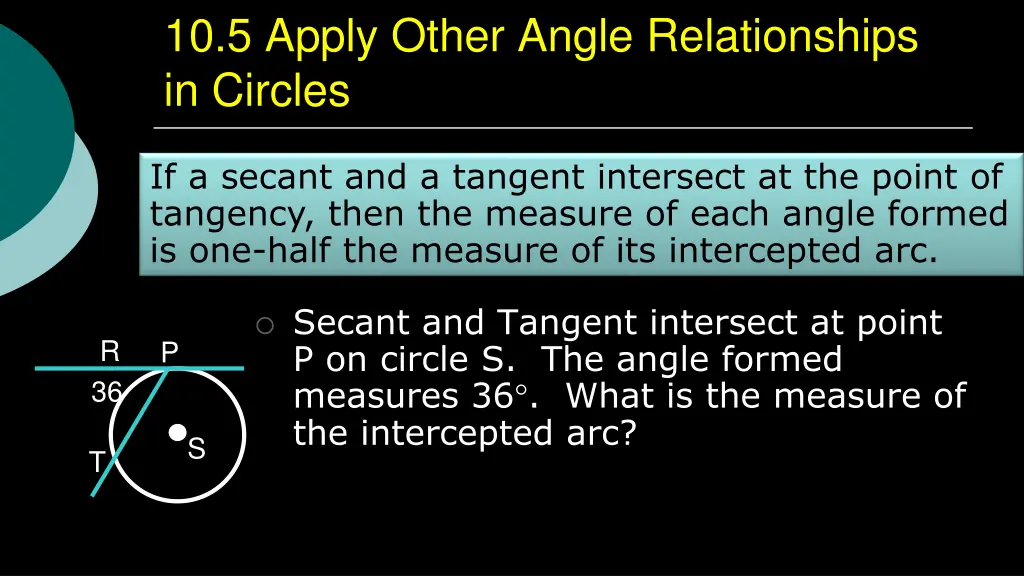 10 5 apply other angle relationships in circles