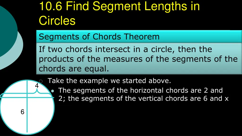 10 6 find segment lengths in circles segments