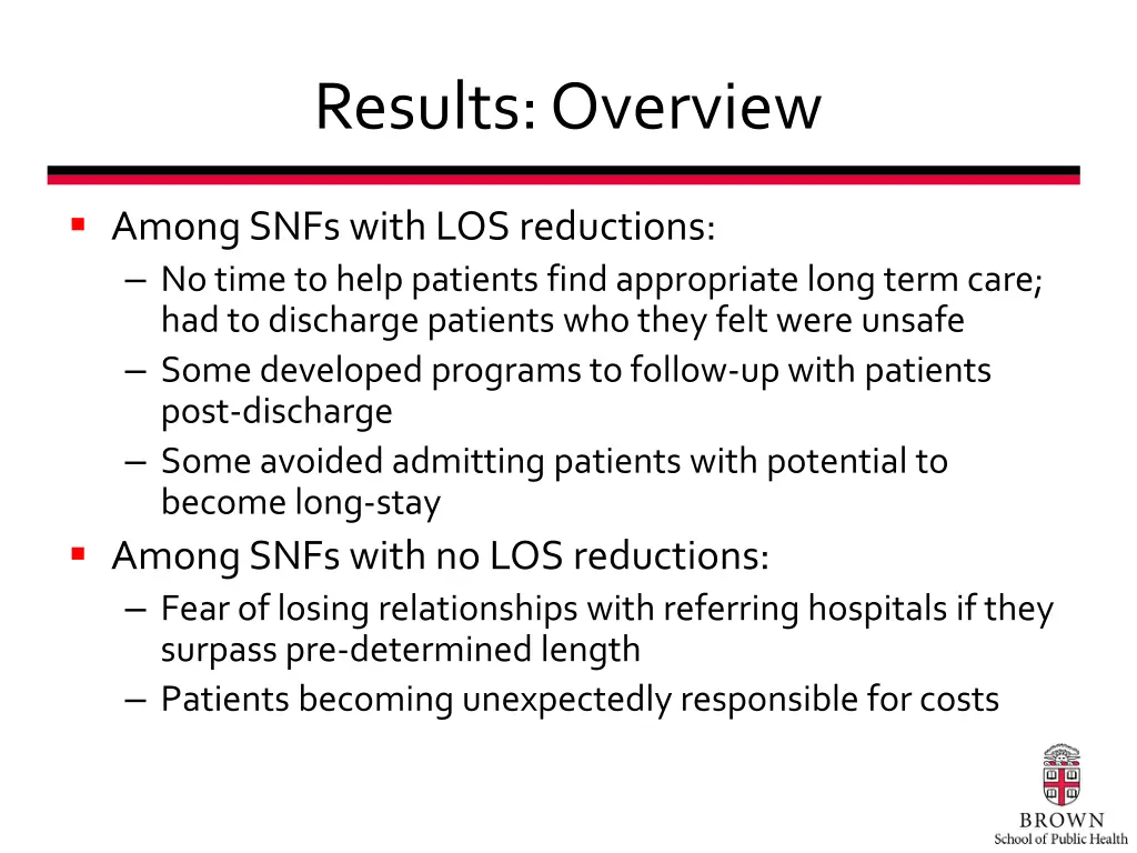 results overview