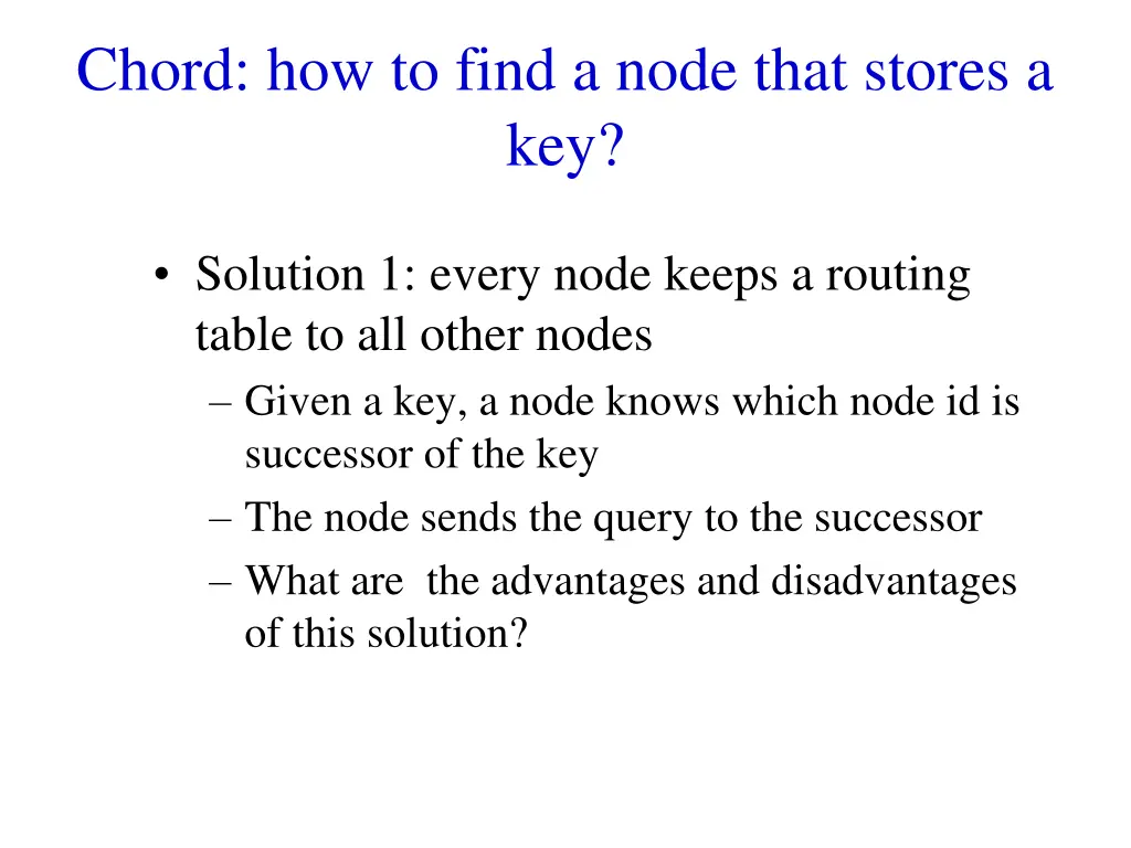 chord how to find a node that stores a key