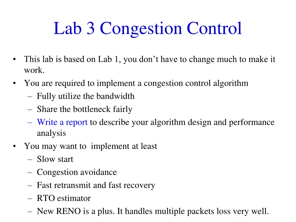 lab 3 congestion control