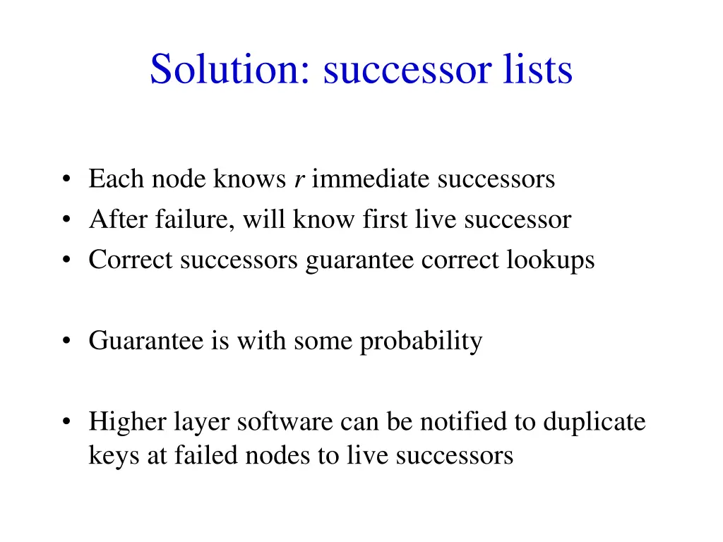 solution successor lists