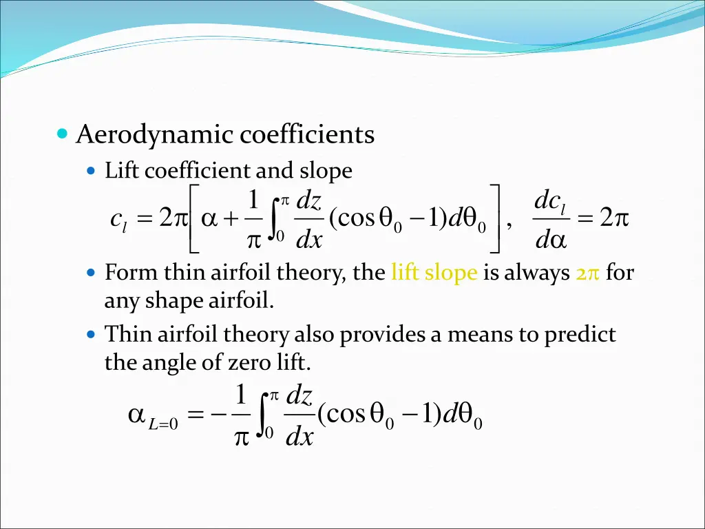 aerodynamic coefficients