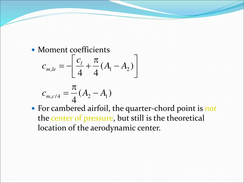 moment coefficients