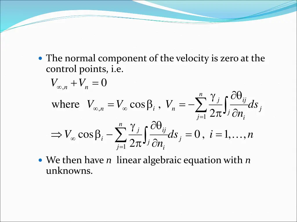 the normal component of the velocity is zero