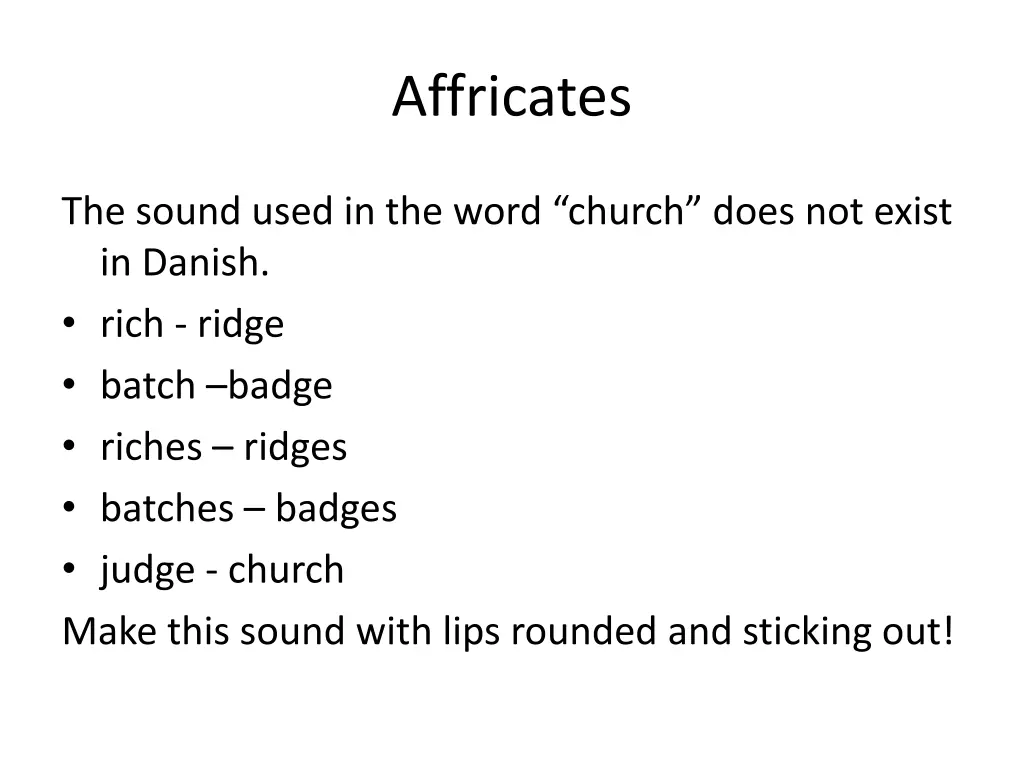 affricates