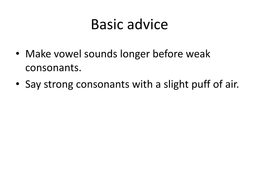 basic advice