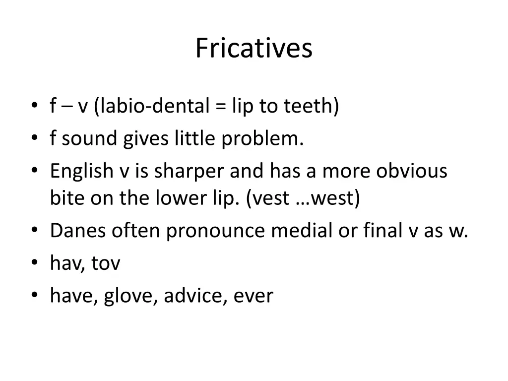 fricatives