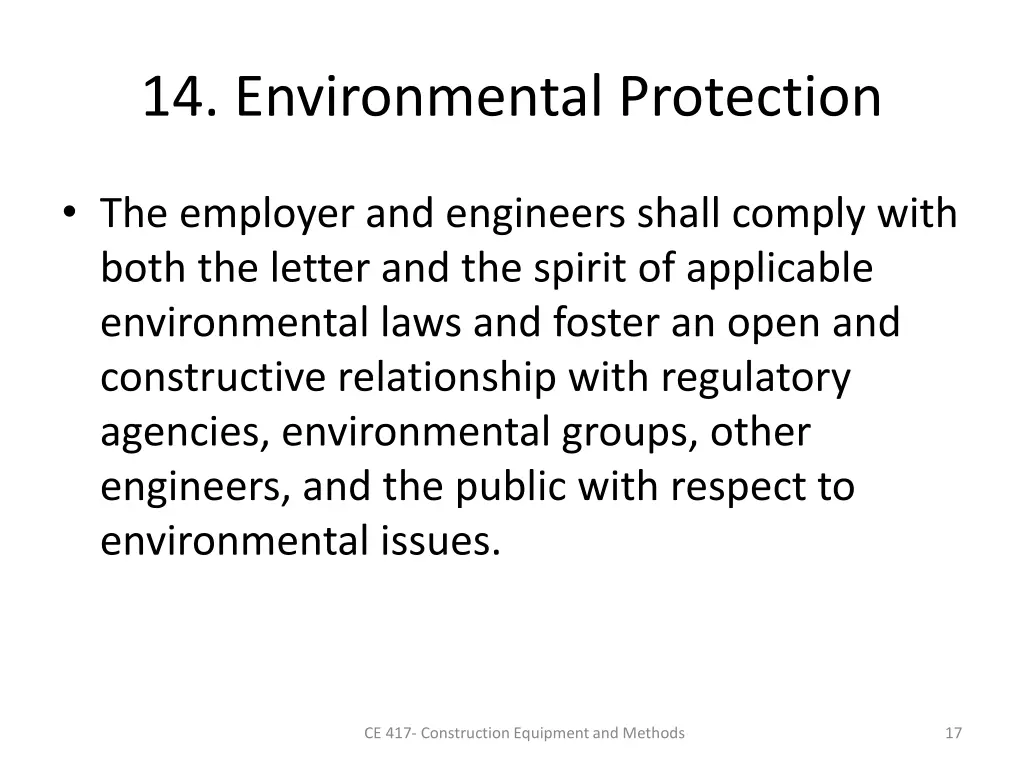 14 environmental protection