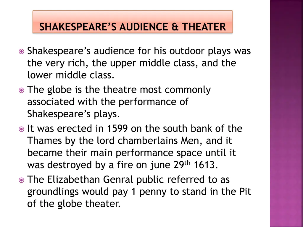 shakespeare s audience theater