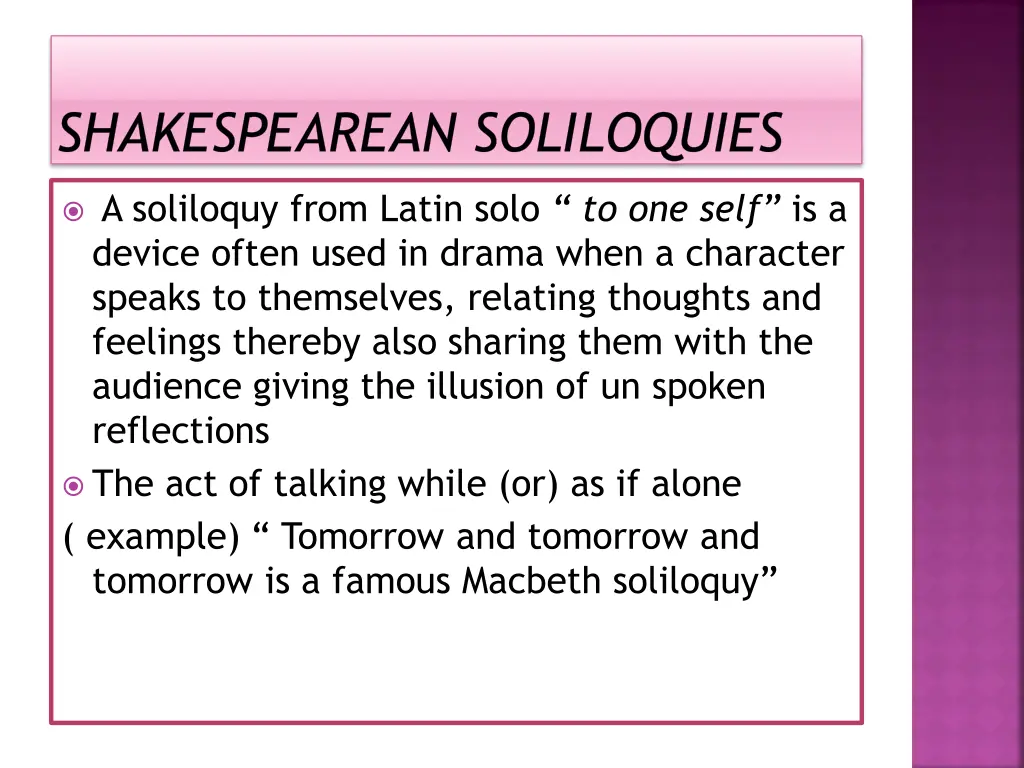 shakespearean soliloquies