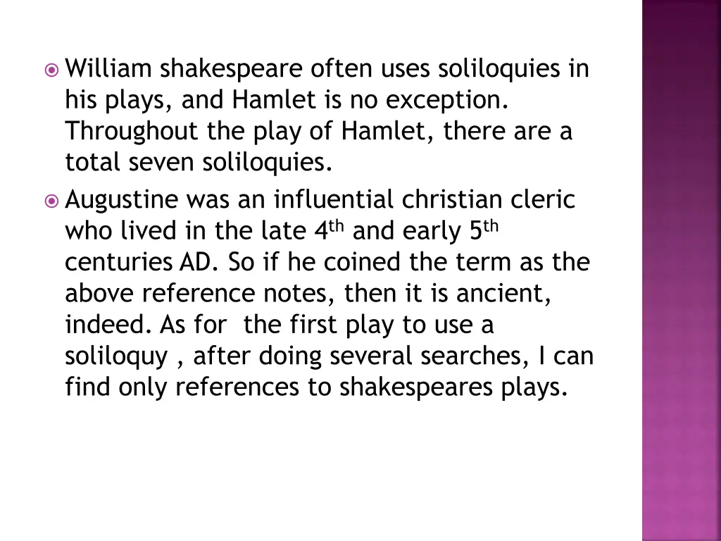 william shakespeare often uses soliloquies