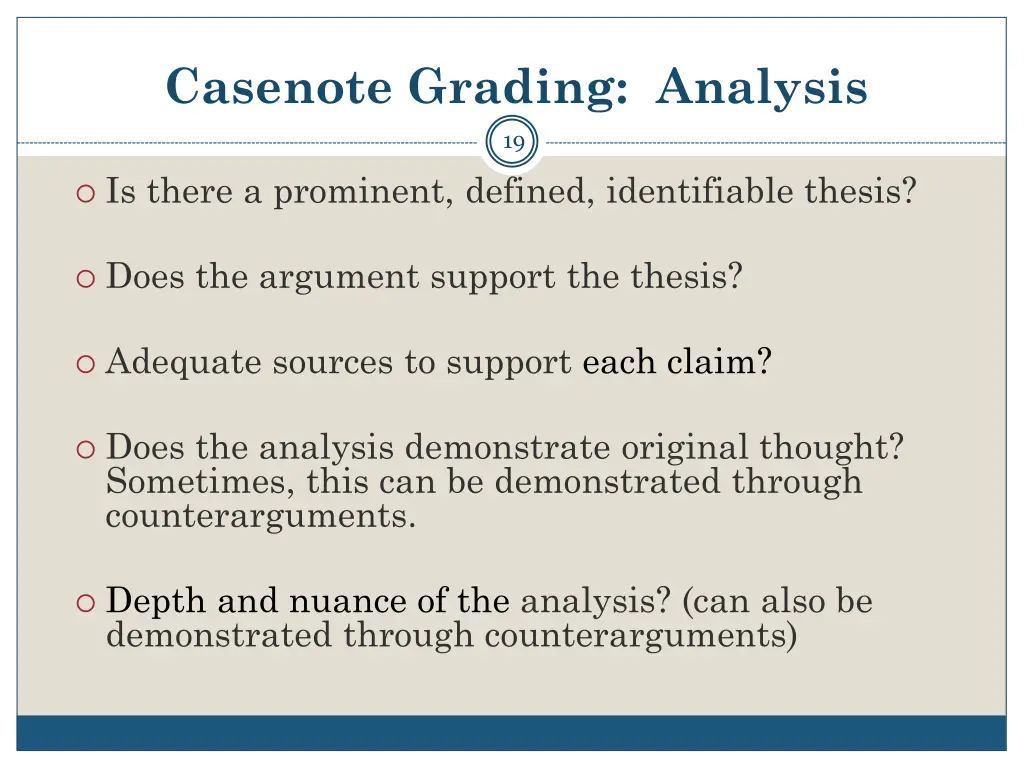 casenote grading analysis