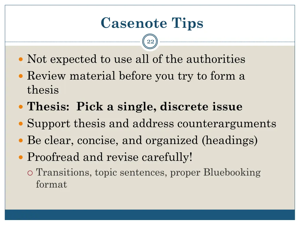 casenote tips