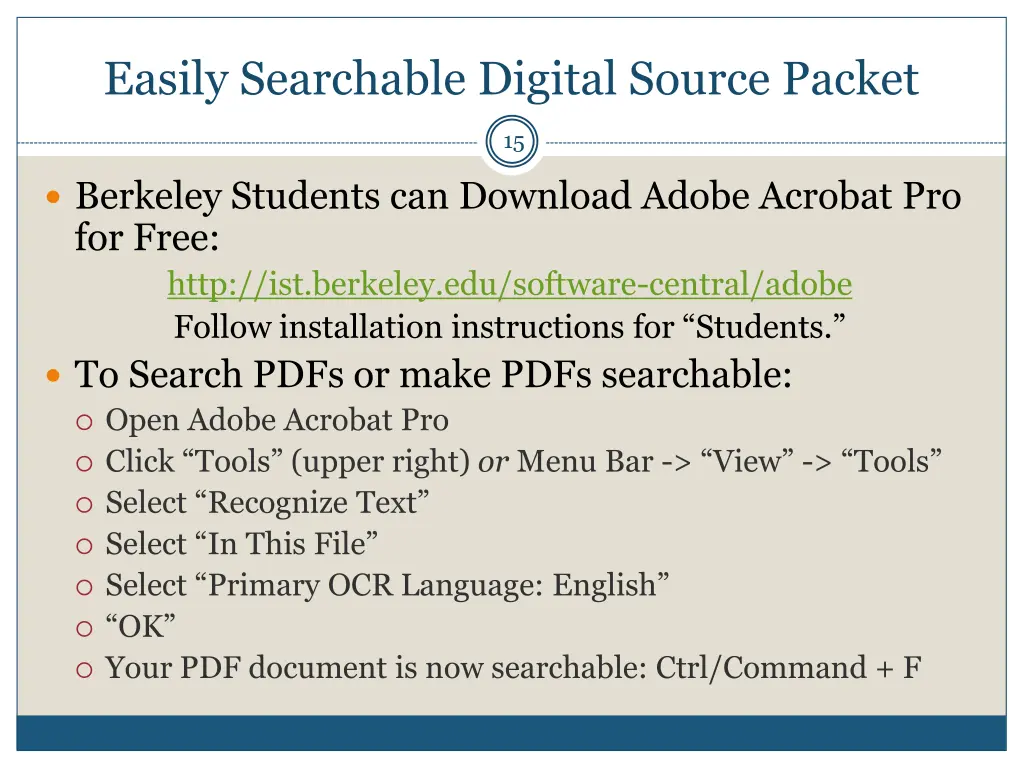 easily searchable digital source packet