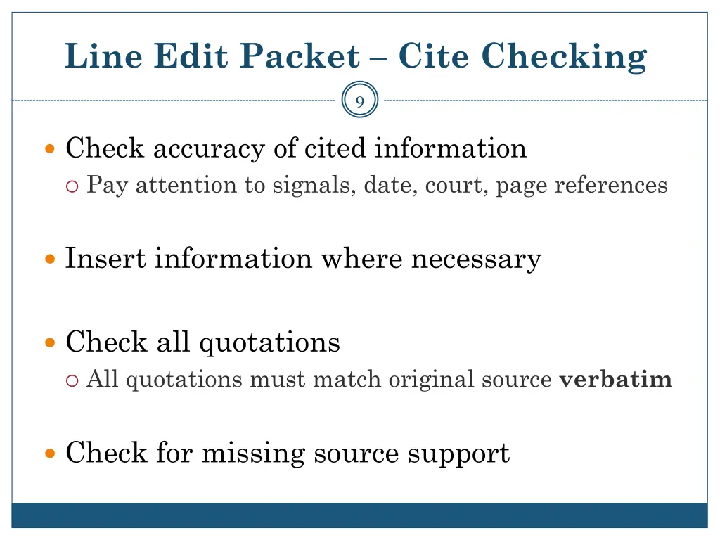 line edit packet cite checking