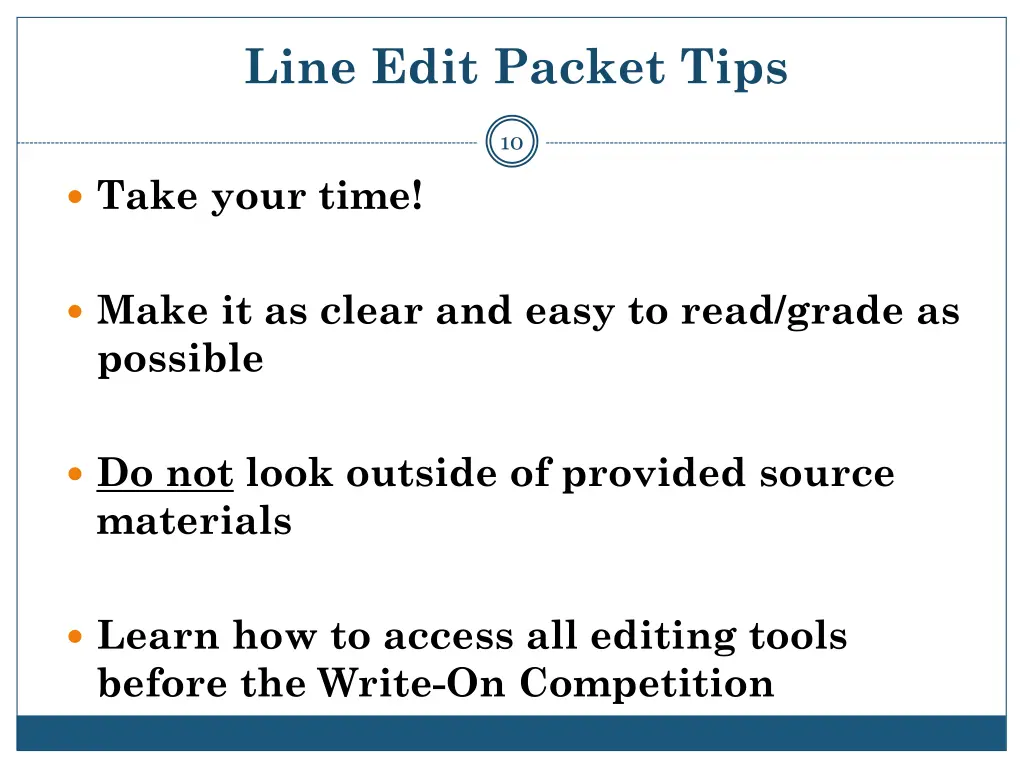 line edit packet tips