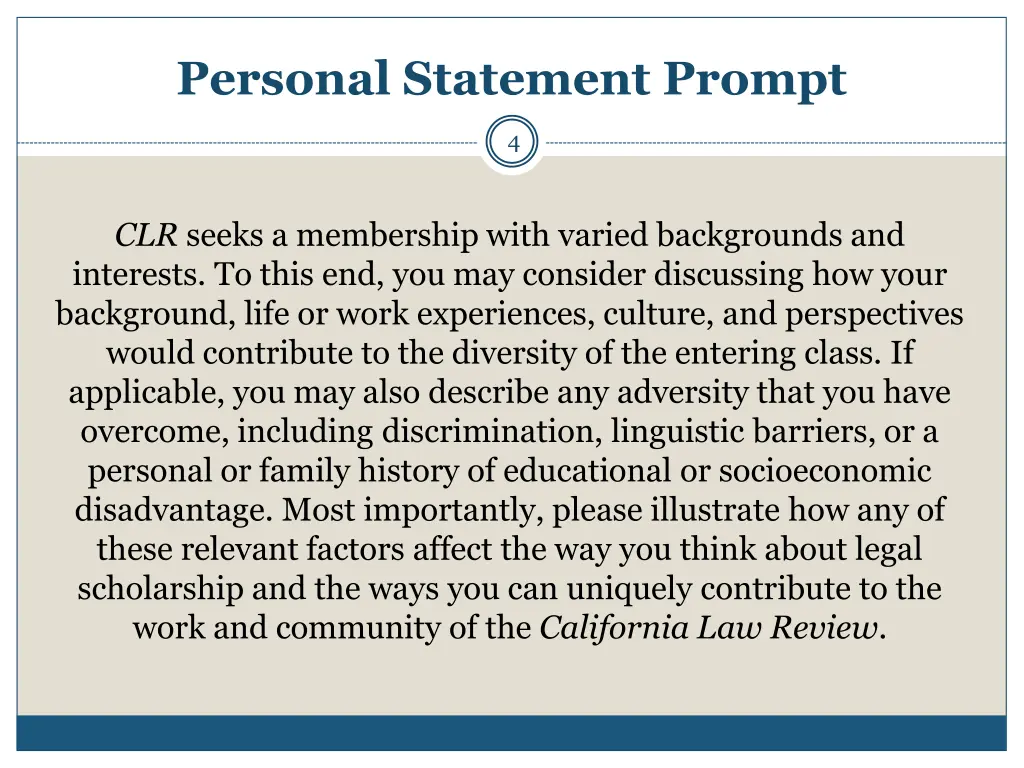 personal statement prompt