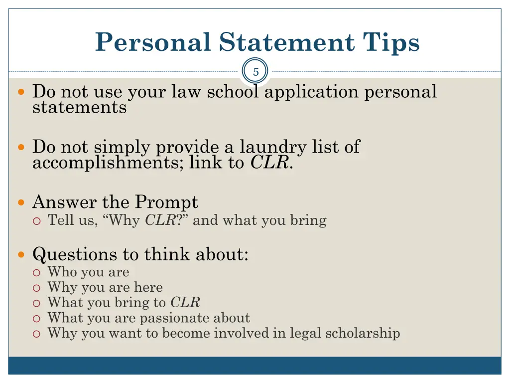 personal statement tips