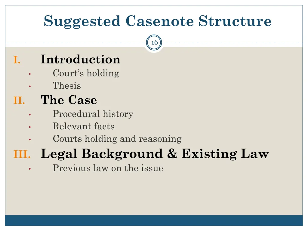 suggested casenote structure