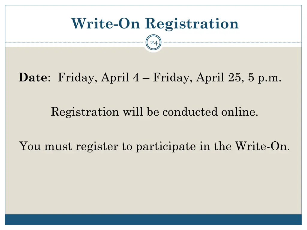 write on registration