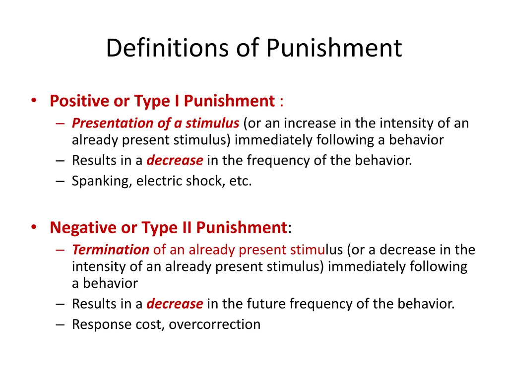 definitions of punishment