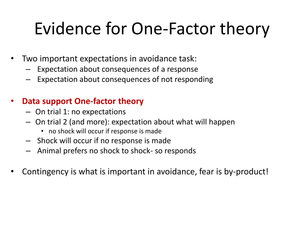 evidence for one factor theory 1