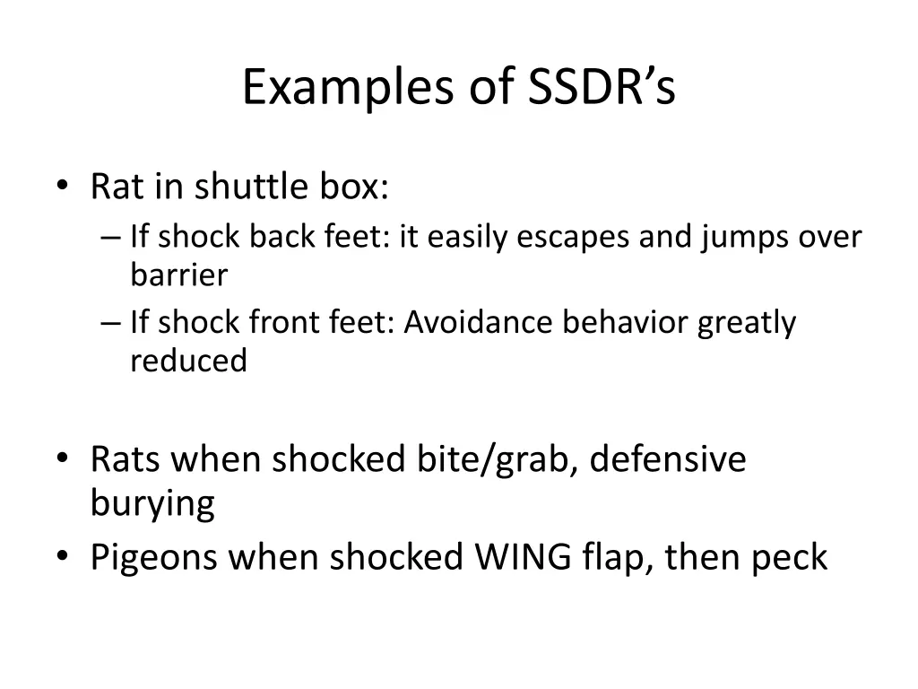 examples of ssdr s