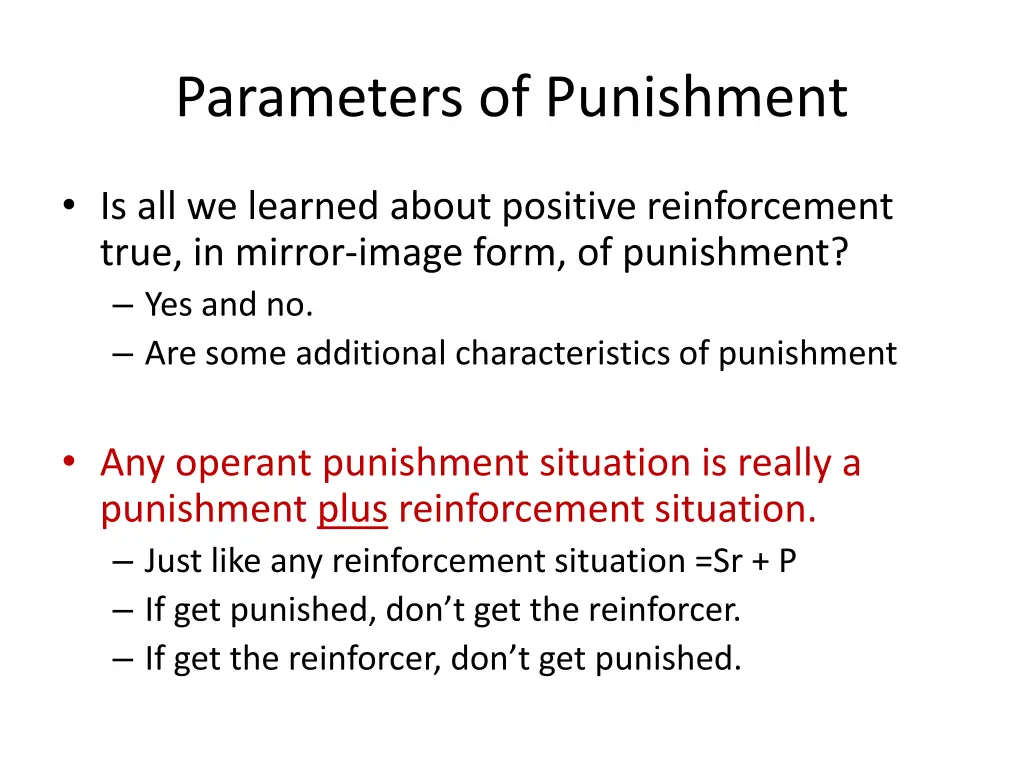 parameters of punishment